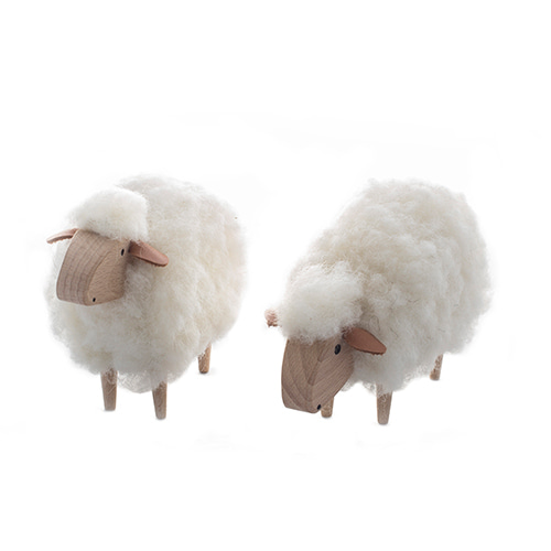 미니양-화이트/블랙Crib-Sheep, white or black wool-plushmade in Germany